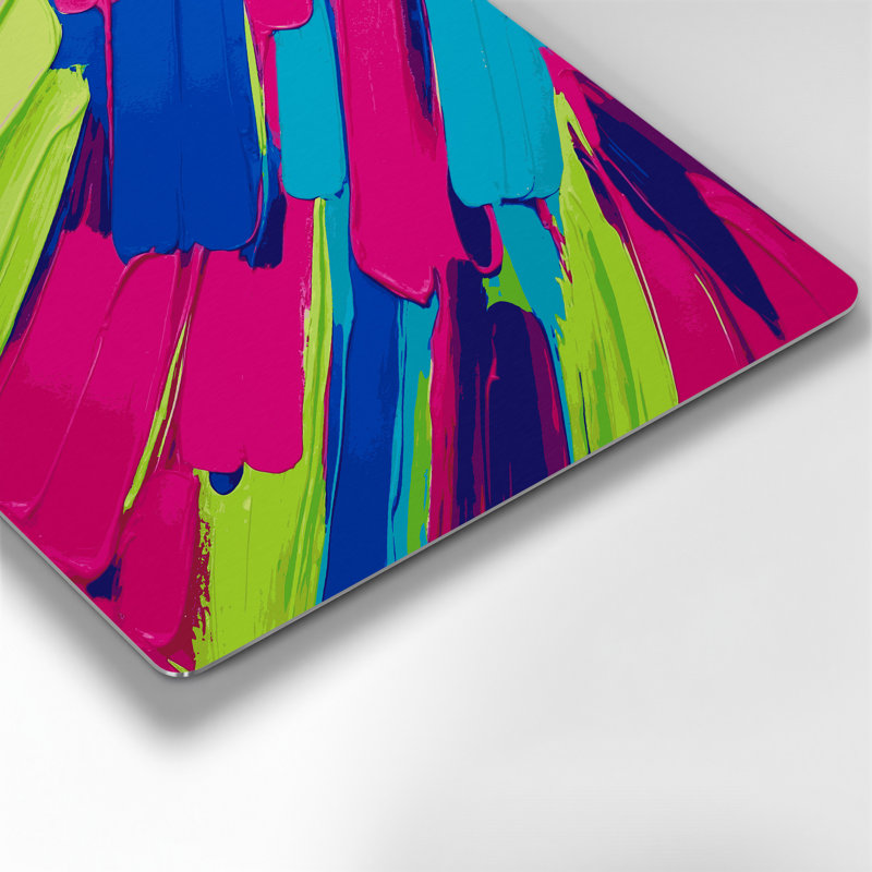 Abstrait couleur champ 43, art mural en métal rose
