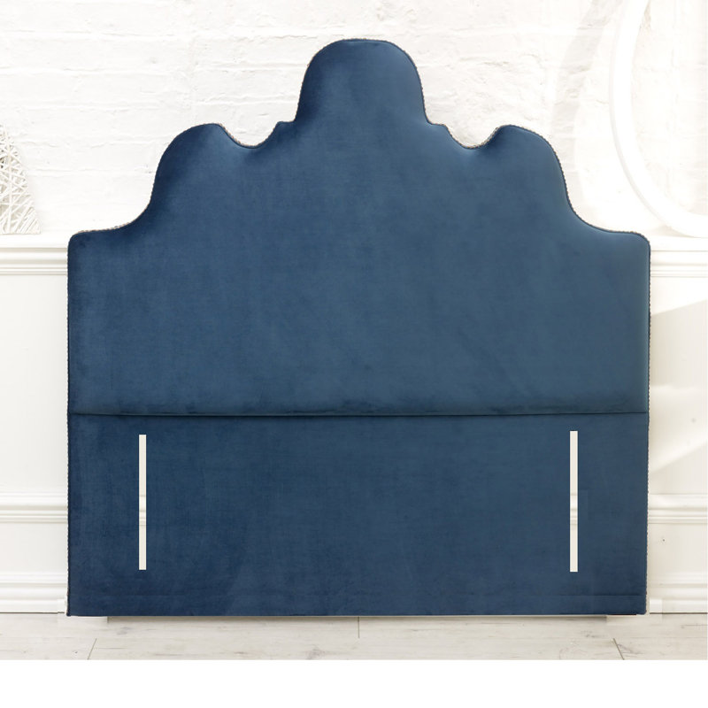Arbury Upholstered Headboard, Double (4'6), Aqua, Crushed Velvet
