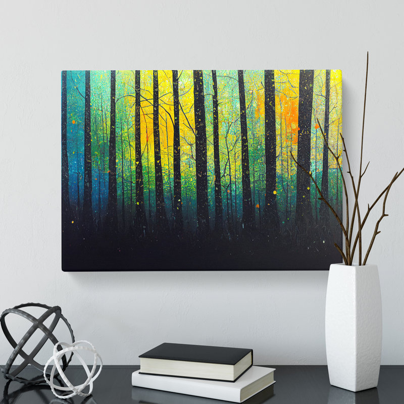 Spring Forest In Paint - Wrapped Canvas Print, 35cm H x 50cm W x 3cm D