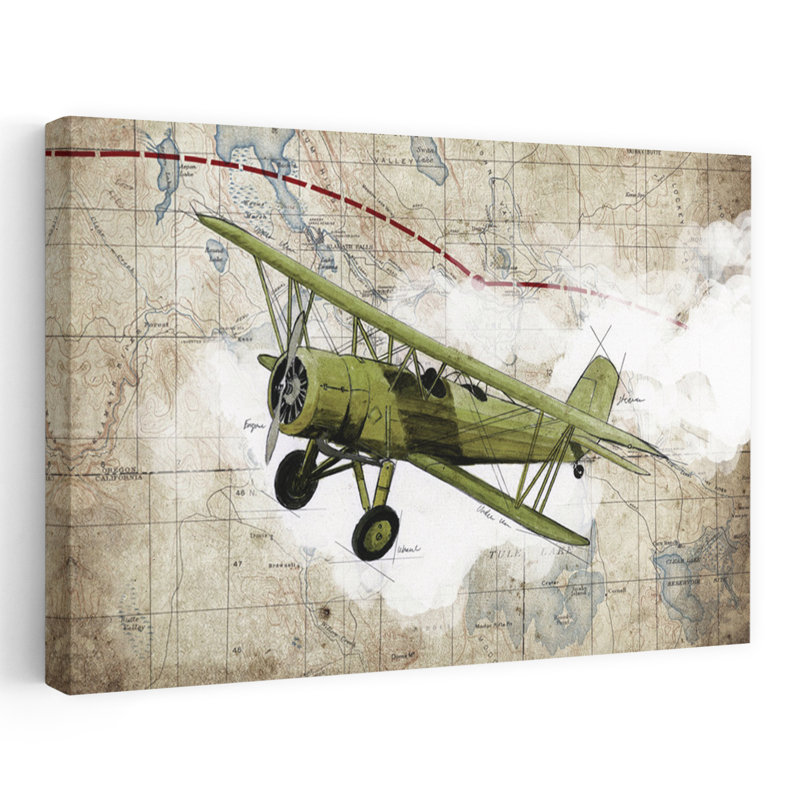 Biplan 2 - Avions rétro, cartes, H 24 po x l 36 po