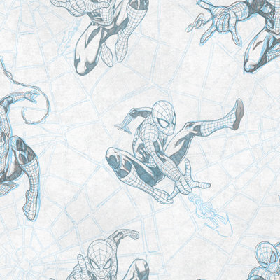 Spider-man Webs Blue Peel and Stick Wallpaper