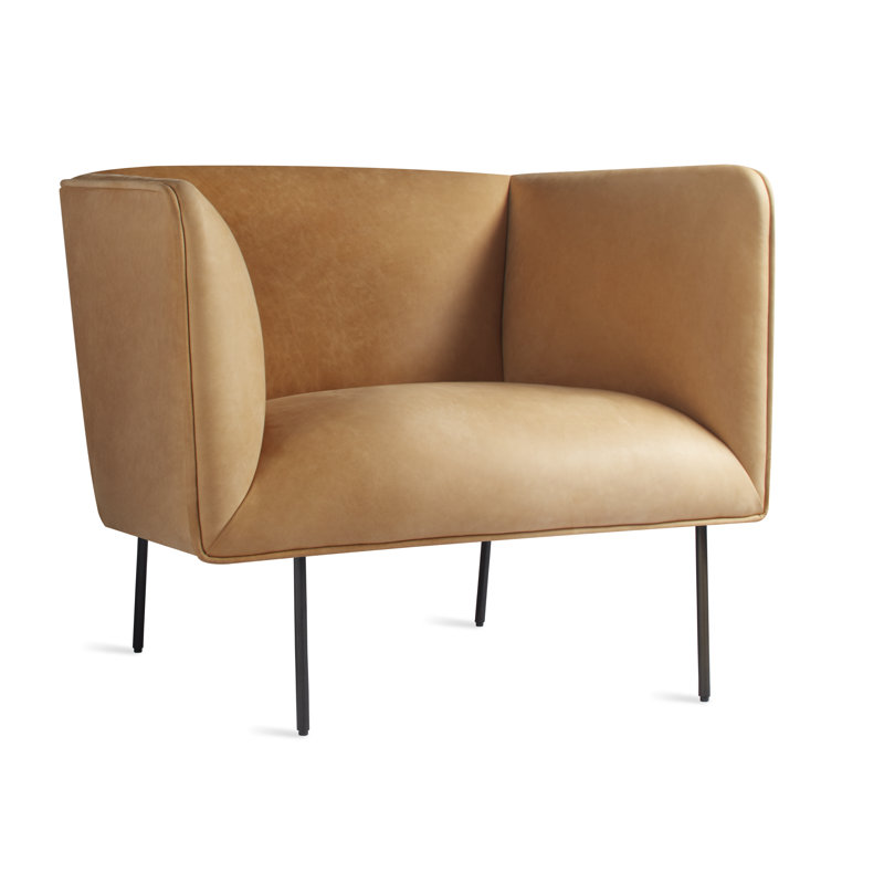 Dandy Leather Lounge Chair, Camel Leather
