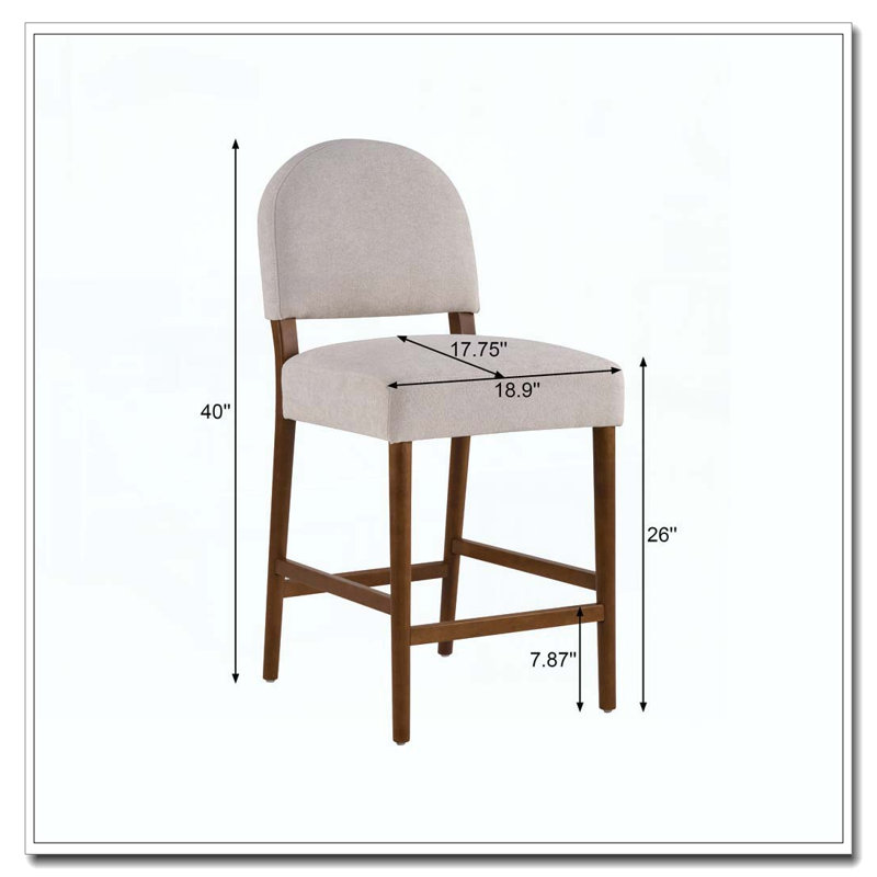 Tabouret de bar 26 po, Gris clair