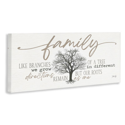 Family Like a Tree Sentiment Canvas Wall Art by Marla Rae