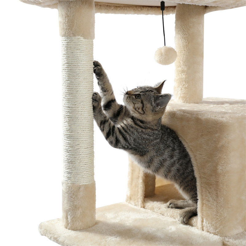 Arbre à chat H 56,3 po Eluster, Gris, H 56,3 po x l 21,6 po x P 17,7 po