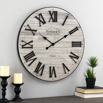 Farmhouse Fresh Black Retro Wall Clock with Timer