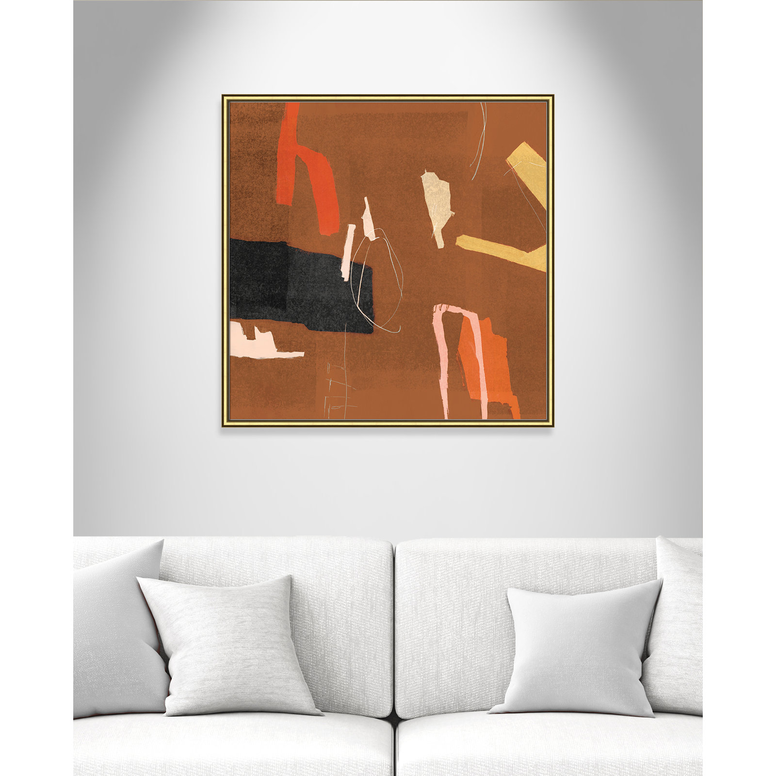 Ira "Ultra I Cinnamon Version" Painting, Gold, 33.25" H x 33.25" W x 0.875" D