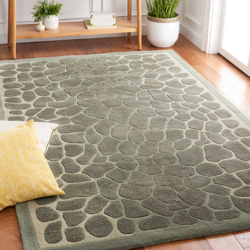 Tapis géométrique en laine / viscose touffeté à la main Martha Stewart, Rectangle 5 pi x 8 pi