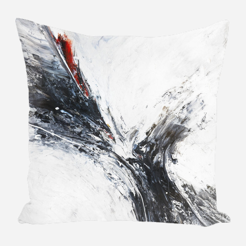 Abstract Linen Reversible Throw Pillow, 11" x 11"