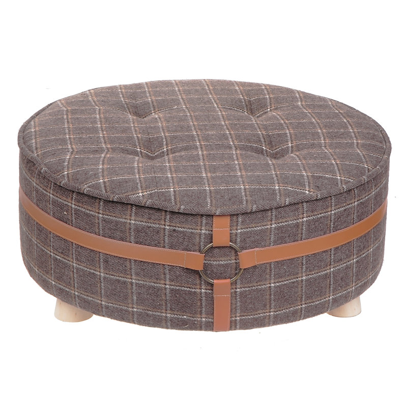 Tabouret décoratif velours Benge, Brun