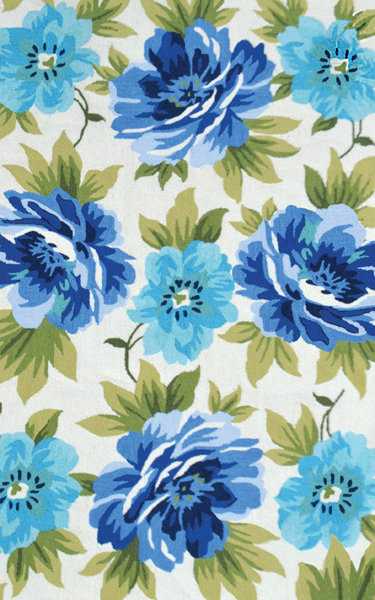Tapis décoratif bleu/vert crocheté à la main florale, Rectangle 5 pi x 8 pi