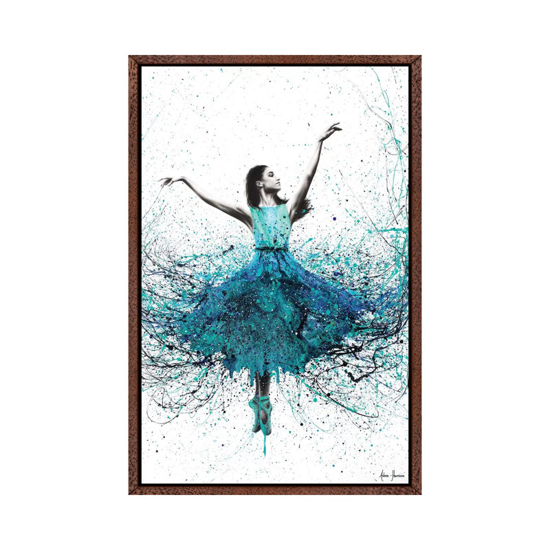 Coral Night Dancer by Ashvin Harrison - Print on Canvas, 66.04 cm H x 45.72 cm W, Classic Brown Wood Framed