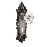 Victorian Plate with Decorative Keyhole and Crystal Egg & Dart Knob