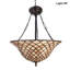 Lampe suspendue vitrail Tiffany en bronze rétro
