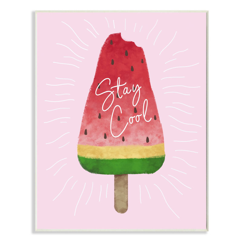 Davin Stay Cool Watermelon Ice Cream Art, Plaque murale, H 15 po x l 10 po