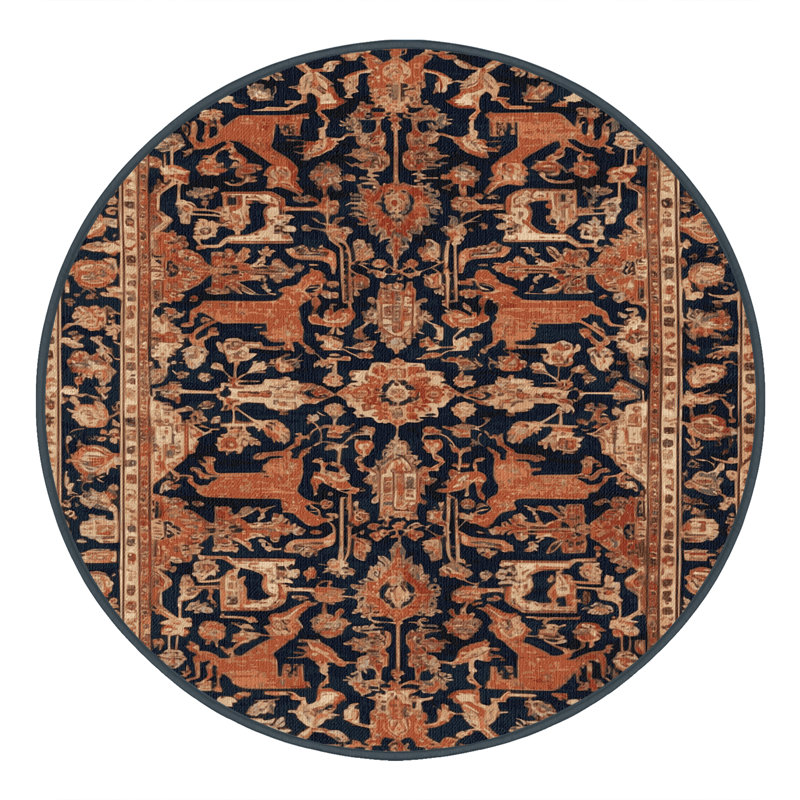 Tapis brun lavable à la machine, Rond 4 pi