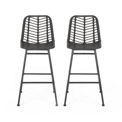 Outdoor Wicker Barstools (Set Of 2)
