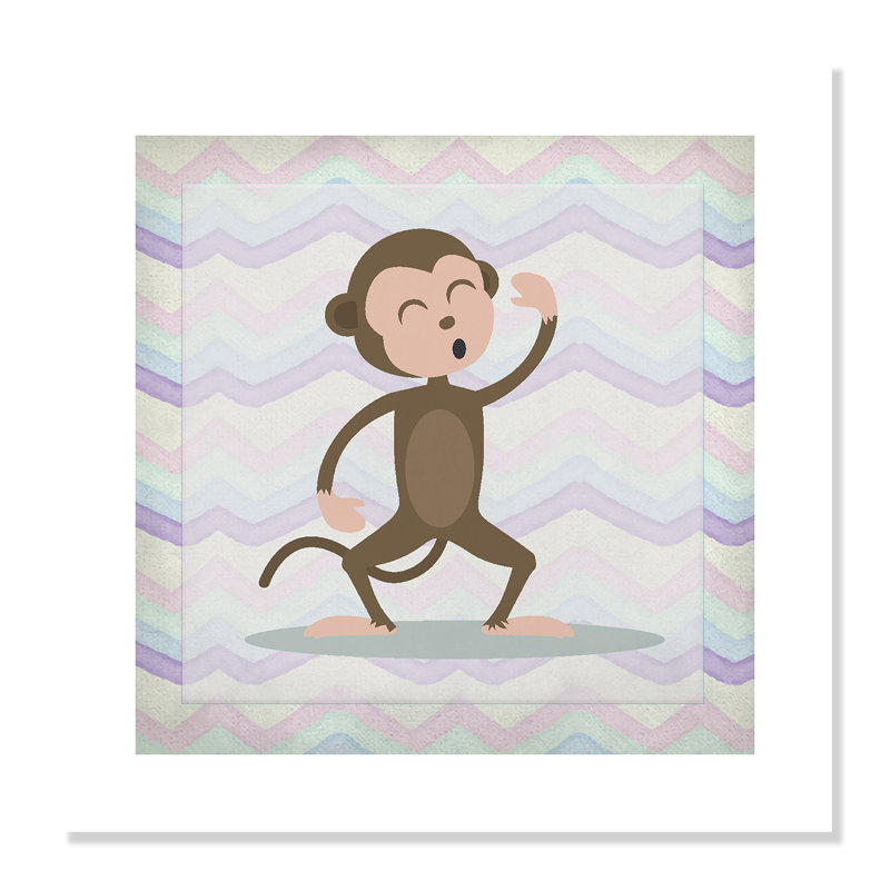 Adhésif décoratif «Pink Monkey Time», H 10 po x l 10 po x P 1 po, Papier