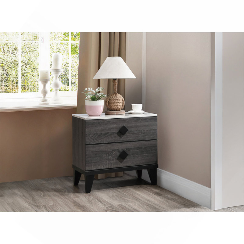 Bedroom End Tables Modern Nightstand Table bed side table bedroom end tables, Dark Grey