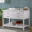 Armoire-lavabo moderne à fermeture en douceur avec tiroirs et tablette ouverte Harrison