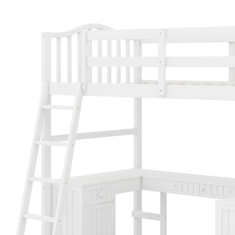 Lit mezzanine simple avec tiroirs et bureau