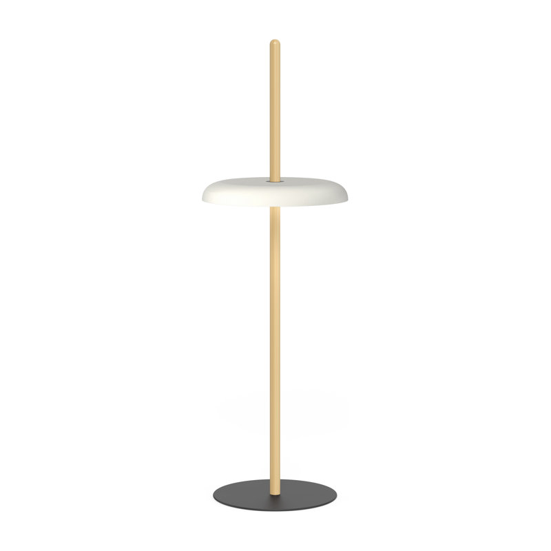 Nivél Floor Lamp, White Oak, White