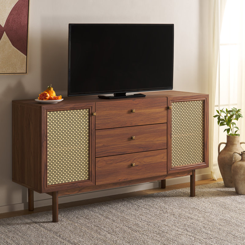 Ameiah Storage TV Stand, Walnut