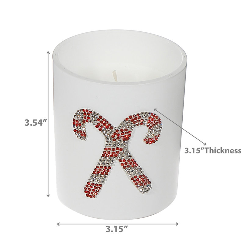 Bougie parfumée en pot 7Oz blanc mat (canne à sucre) (menthe poivrée) - ensemble de 2