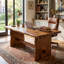 Bureau de direction 63 pouces en bois massif avec pieds robustes et grande table d'écriture pour bureau à domicile