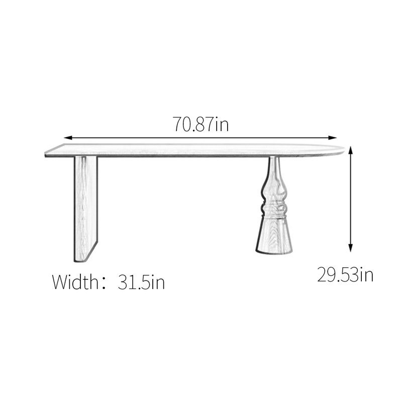 Table de salle à manger en bois massif fritté, H 29,53 po x L 70,87 po x l 31,5 po, Noir