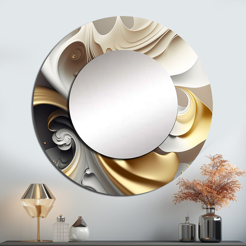 Philode abstrait géométrique liquide - miroir mural Philome, 36 po x 36 po