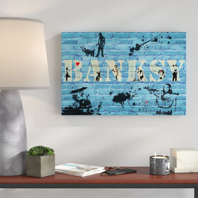 Banksy Street Mural by Banksy - Graphic Art on Canvas
