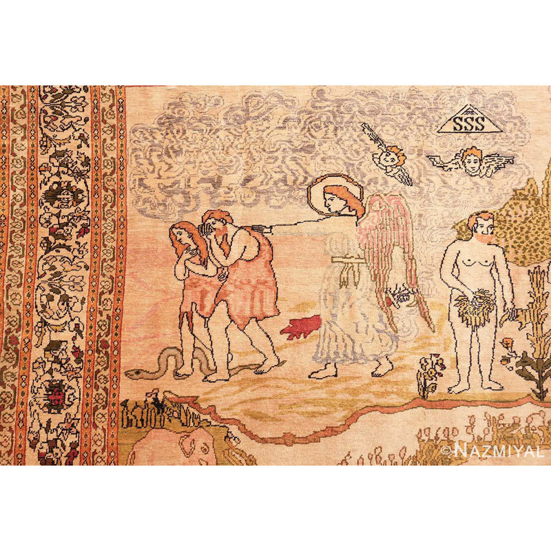 One-of-a-Kind 5' X 7' Before 1900 Wool Area Rug in Brown/Beige