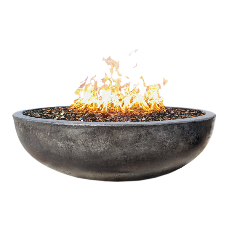 Azemina 48" Solid Concrete Gas Fire Pit, Natural gas, Charcoal 