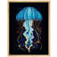 «Blue Jellyfish Marine Animals», impression nautique moderne, affiche encadrée rustique-109747527-109747526