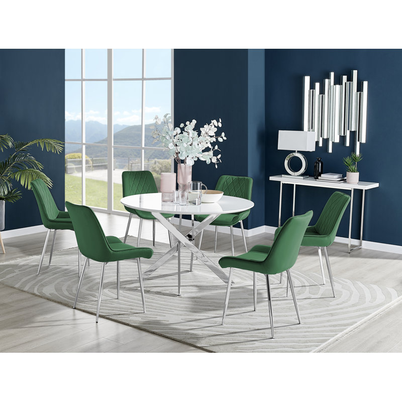 Eubanks 6 - Person Dining Set, Green