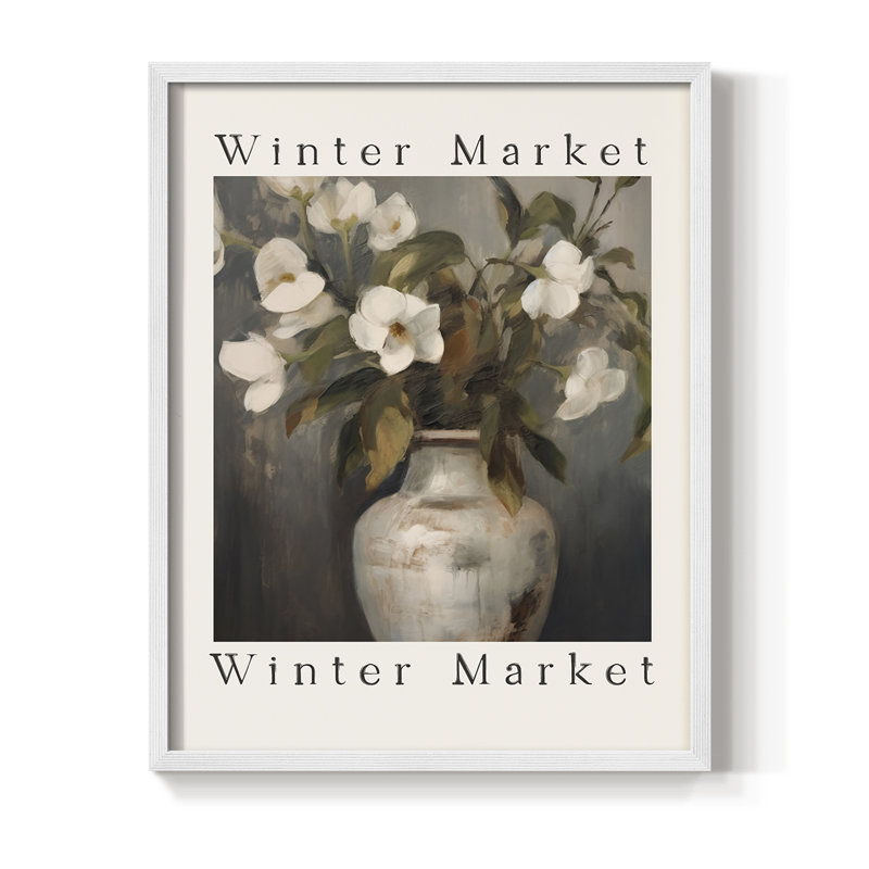 Impression florale vintage encadrée XXIX - bois massif, H 21 po x l 17 po, Blanc