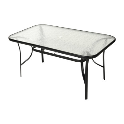 Aundreia 7-Piece Stackable Patio Dining Set with Glass Top Table