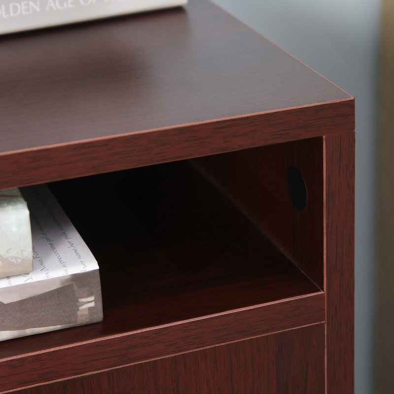 Organisateur de rangement mobile avec tiroir et armoire, support d'imprimante avec roulettes, Rouge