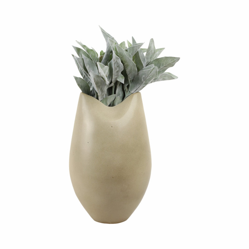 Vase en faïence fabriqué à la main, décor moderne minimaliste en céramique, accent de poterie élégant pour la maison, 16"