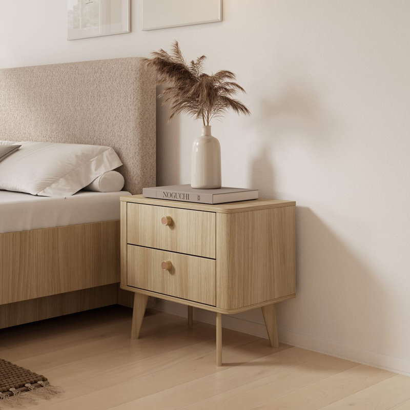Tiernen 63cm W Manufactured Wood Bedside Table