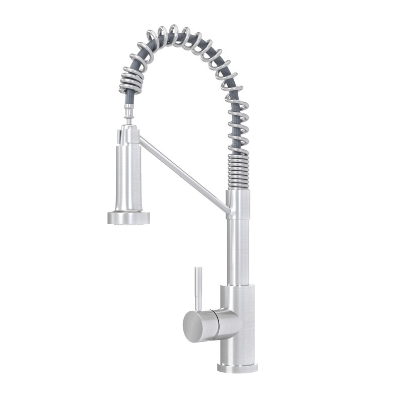 Robinet de cuisine moderne en nickel brossé - Fabriqué avec des matériaux pour un style de finition durable, résistant à la corrosion