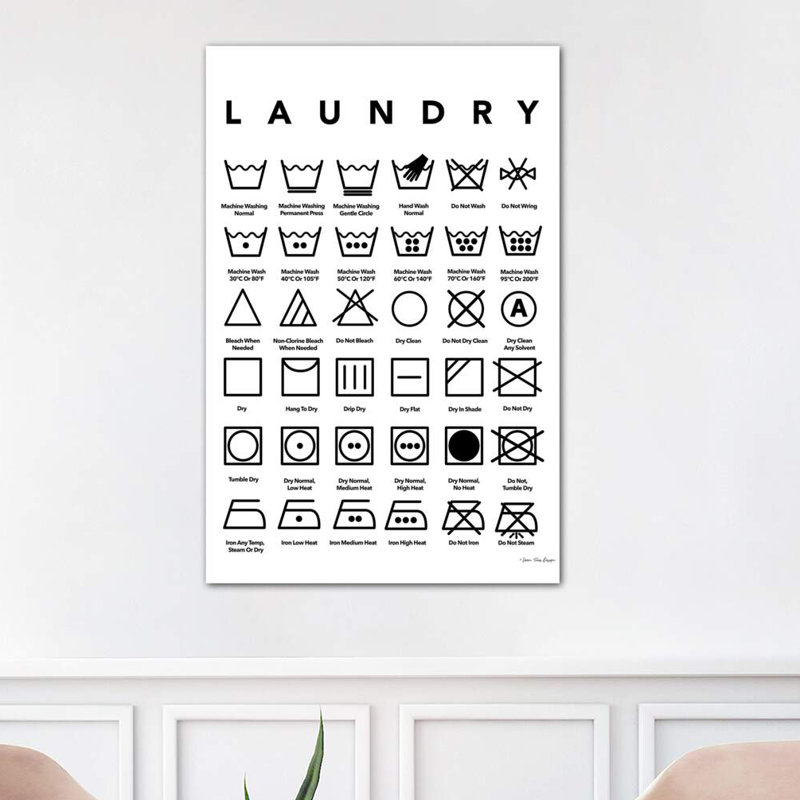 Laundry Symbols by Seven Trees - Wrapped Canvas Print, 101.6 cm H x 66.04 cm W x 1.91 cm D