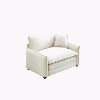 Comfortable Single Deep Seat Sofa With One Pillow For Living Room by Ebern Designs
