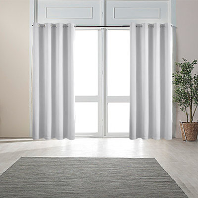 Paire de rideaux avec rideaux superposés de l 63 po x L 52 po pour chambre à coucher