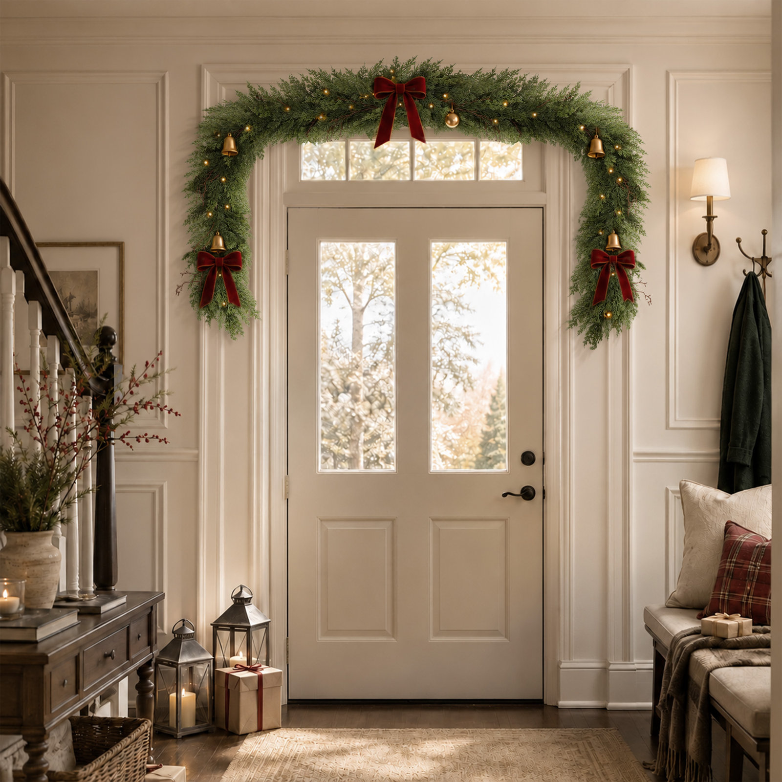 15"Christmas Norfolk Pine Garland Greenery, 108.2" H x 12.9" W x 12.9" D, 2