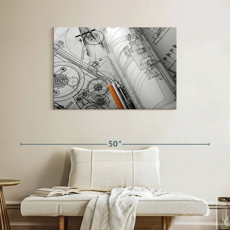 Senne Technical Drafts, 26" H x 39" W