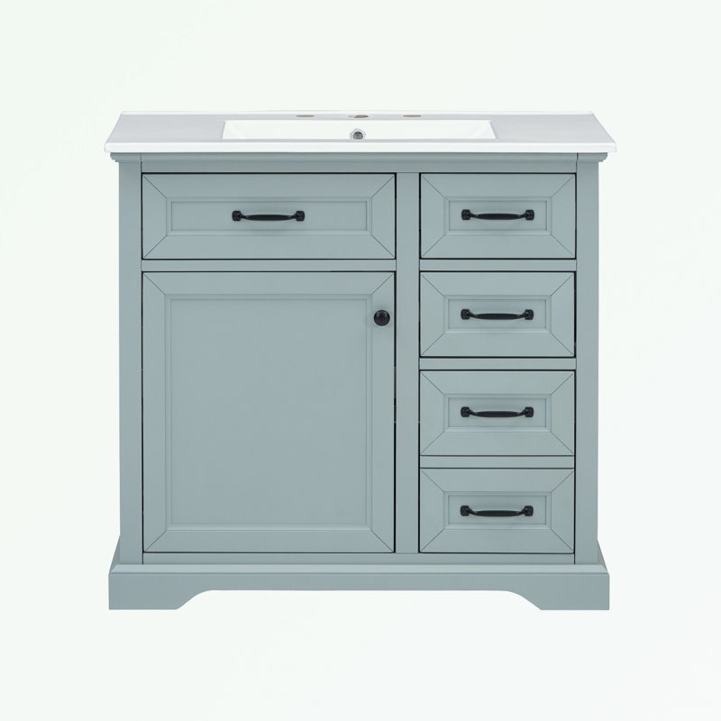 36" Bathroom Vanity With Sink Combo, Gray