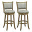 Ensemble de 2 tabourets pivotants 30 po, avec dossiers et structure en bois, chaises de bar rembourrées-128949367-128949366