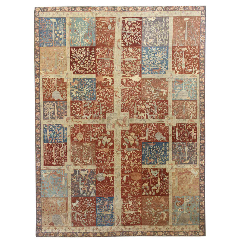 Persian Geometric Area Rug in Red